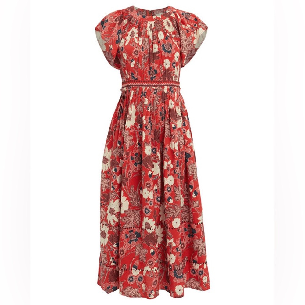 ULLA JOHNSON Lottie Floral Voile Dress